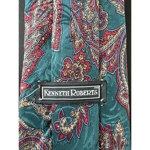 Men's Neck Tie Kenneth Roberts Silk L56" W 3.50" multicolor